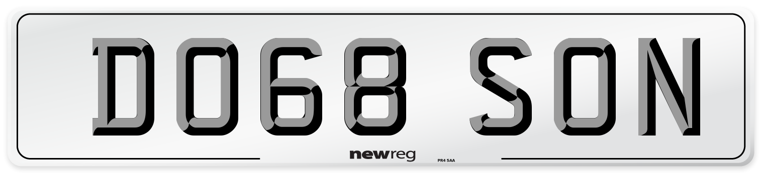 DO68 SON Number Plate from New Reg